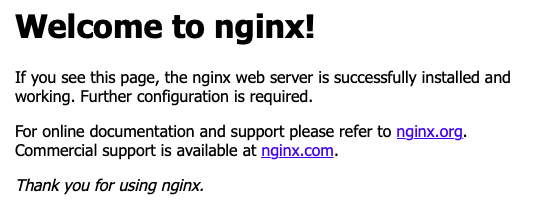 Default NGINX page.